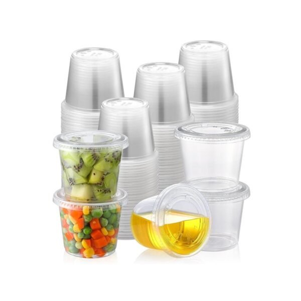 AOZITA [55 Sets – 5.5 oz Portion Cups With Lids, Jello Shot Cups